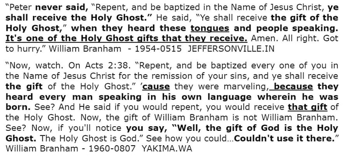 William Branham speaking in tongues is the gift of the Holy Ghost